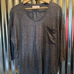 Philosophy Charcoal Long Sleeve V-Neck Top